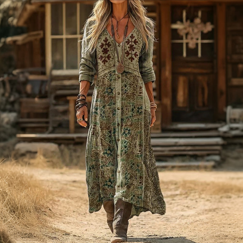maurine maxi dress The Printed vintage baby girl dress Summer pants YOU need! you can wear it Size:S 4-6